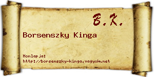 Borsenszky Kinga névjegykártya
